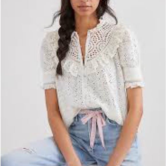Love The Label Tops - Love The Label Chic White Lace Blouse
